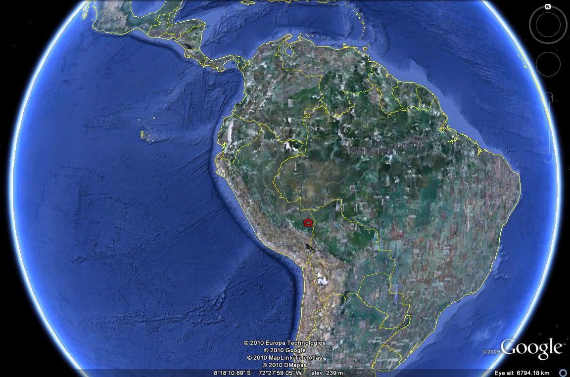 Location of study site in South America
