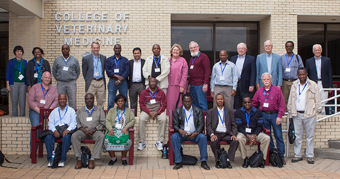 The delegation outside the College of Veterinary Medicine & Biomedical Sciences