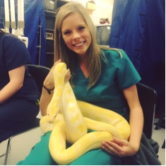 Heather holding a snake