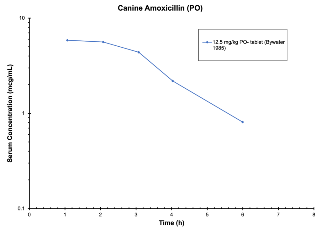 DOG AMOXICILLIN (PO) - Serum Concentration