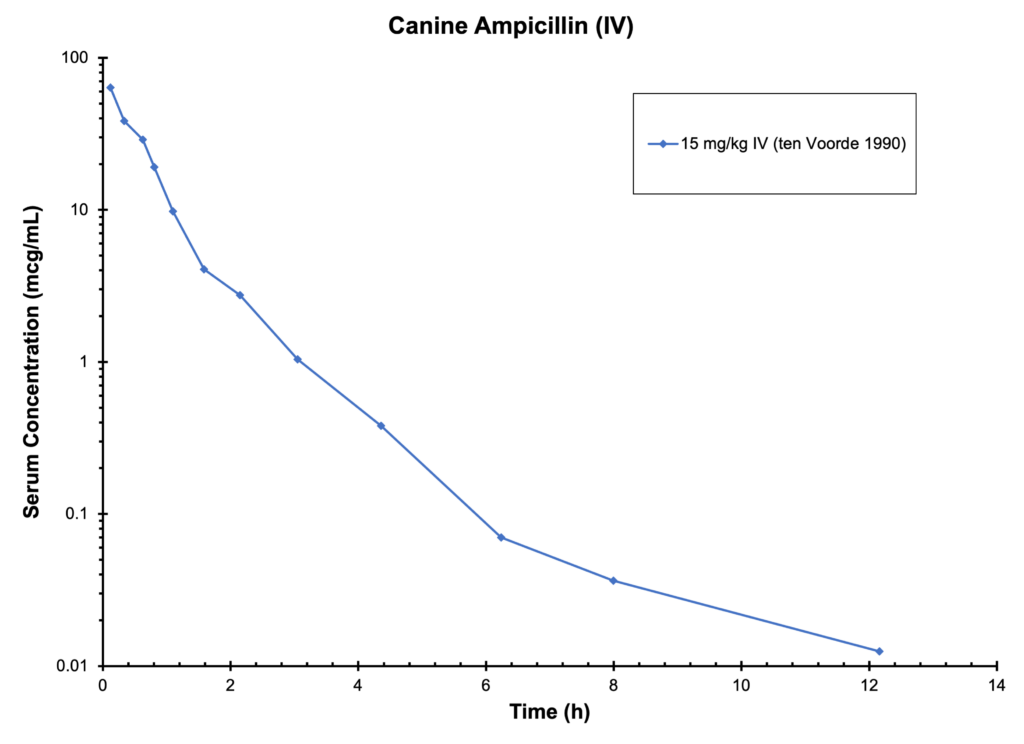 DOG AMPICILLIN (IV) - Serum Concentration