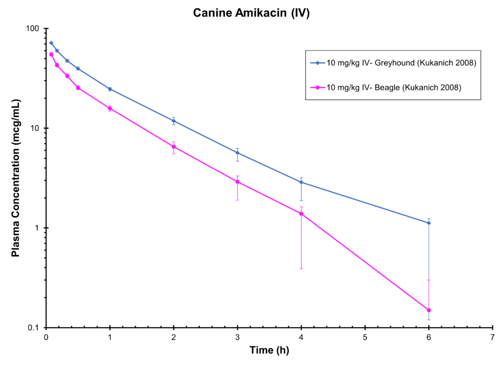 DOG AMIKACIN (IV) - Plasma Concentration