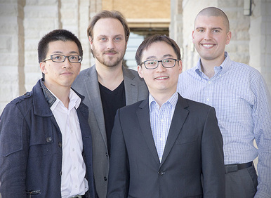 From left: Yu Syuan Luo, Fabian Grimm, Xi Li, and Joseph Cichocki