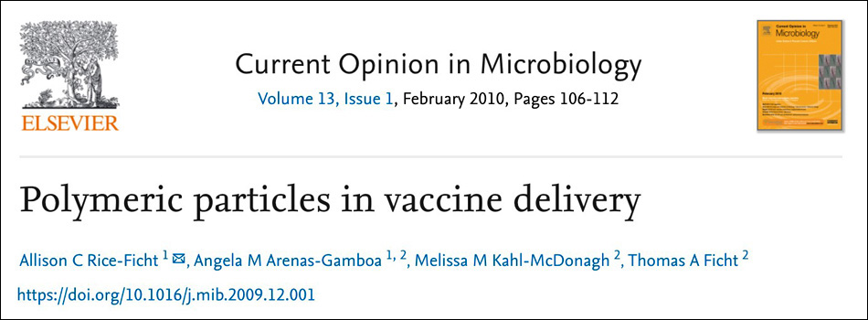 Polymeric particles in vaccine delivery