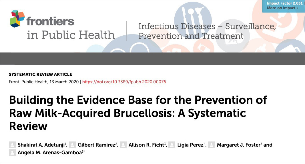 Building the Evidence Base for the Prevention of Raw Milk-Acquired Brucellosis