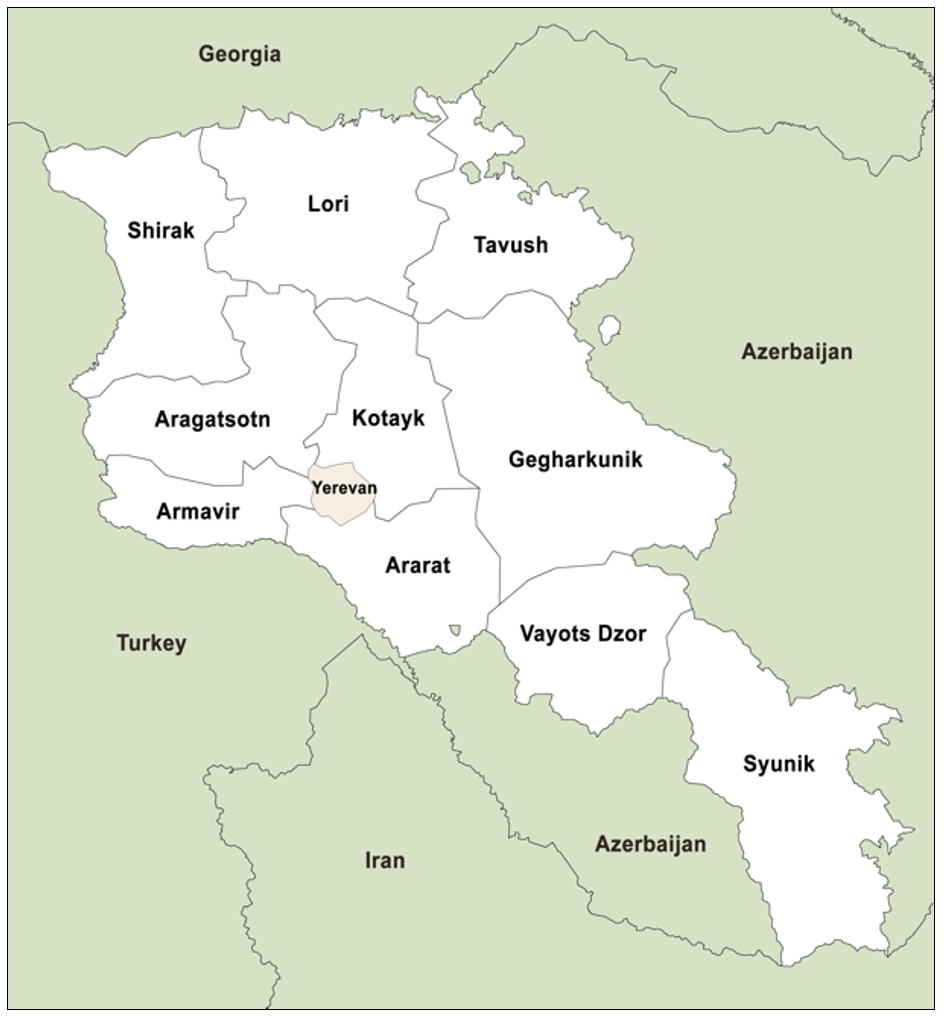 map of Armenia