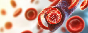 an AI rendering of a Trypanosoma cruzi parasite in blood