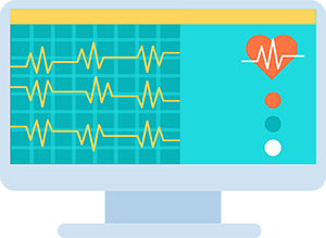 illustration of health vital signs on a monitor