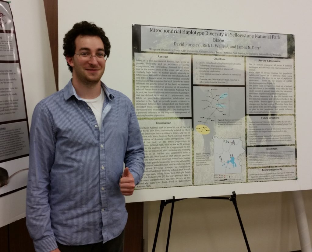 David Forgacs in front of his presentation poster