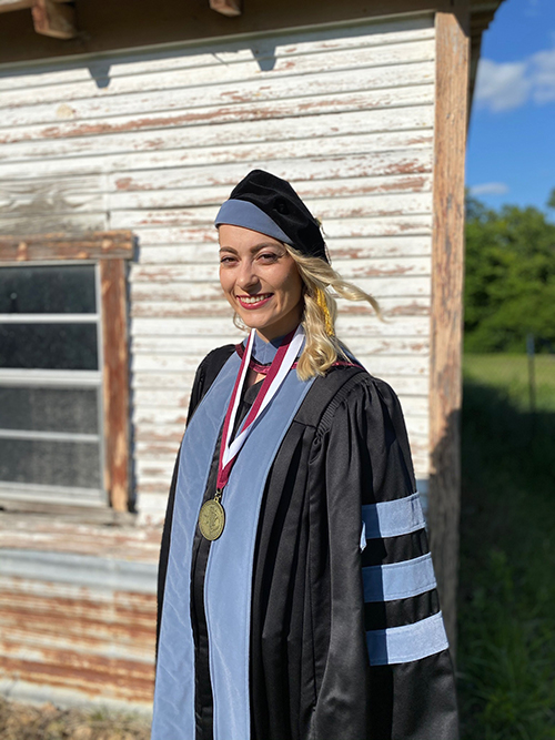 Carling Vanier in graduation regalia