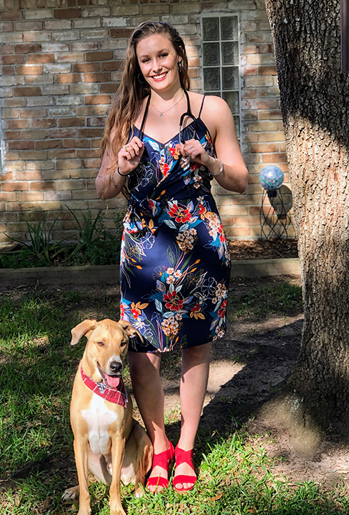 Karly Brightwell with a dog
