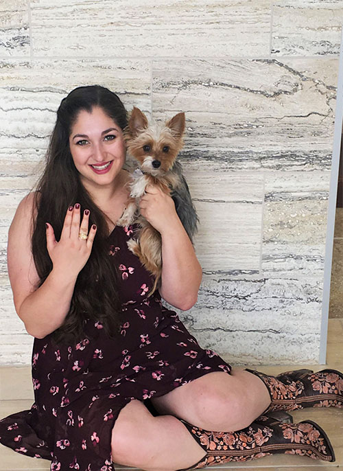 Kelly D’Ancicco with a dog