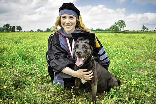 Lauren Strazdis with a dog