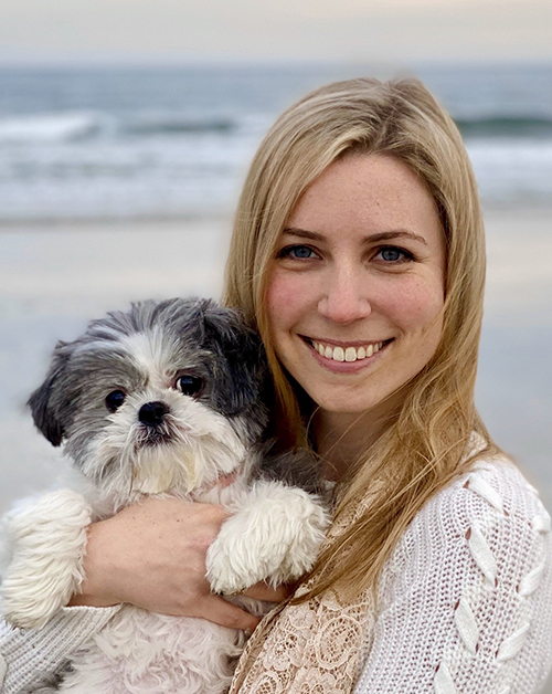 Lauren Strazdis with a dog