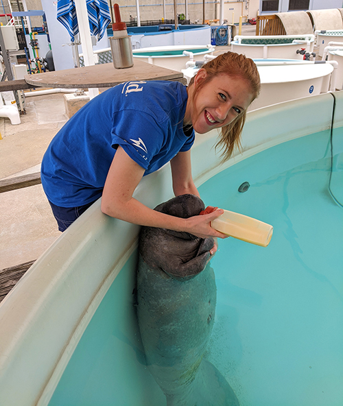 Nicole Copeland with a seal