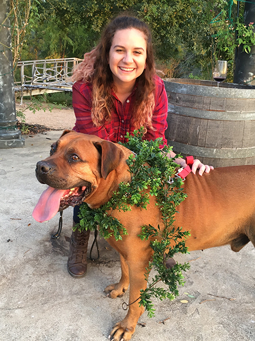 Sarah Brien with a dog