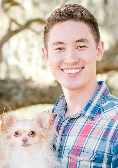 Stephen Chapman with a dog