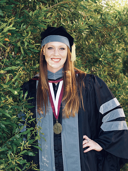 Shelby Faw in graduation regalia