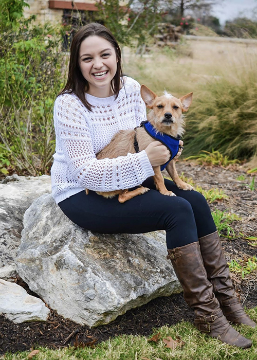 Wendy Garcia with a dog