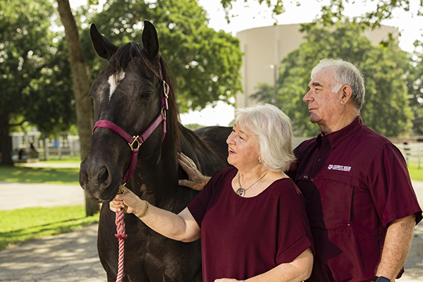 Tim and Judy Turner with an equine friend