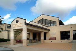Front Entrance of the College of Veterinary Medicine & Biomedical Sciences