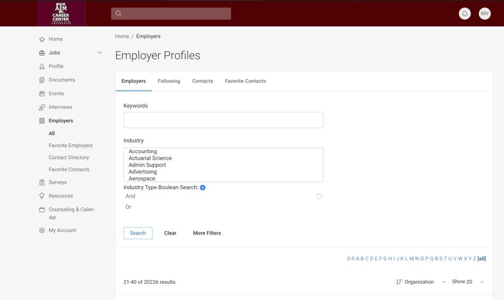 List of Employer Profiles 