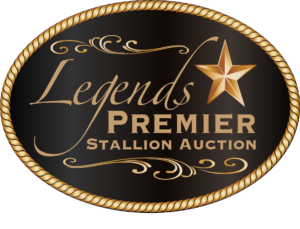 Legends Premier Stallion Auction Brand Buckle Logo