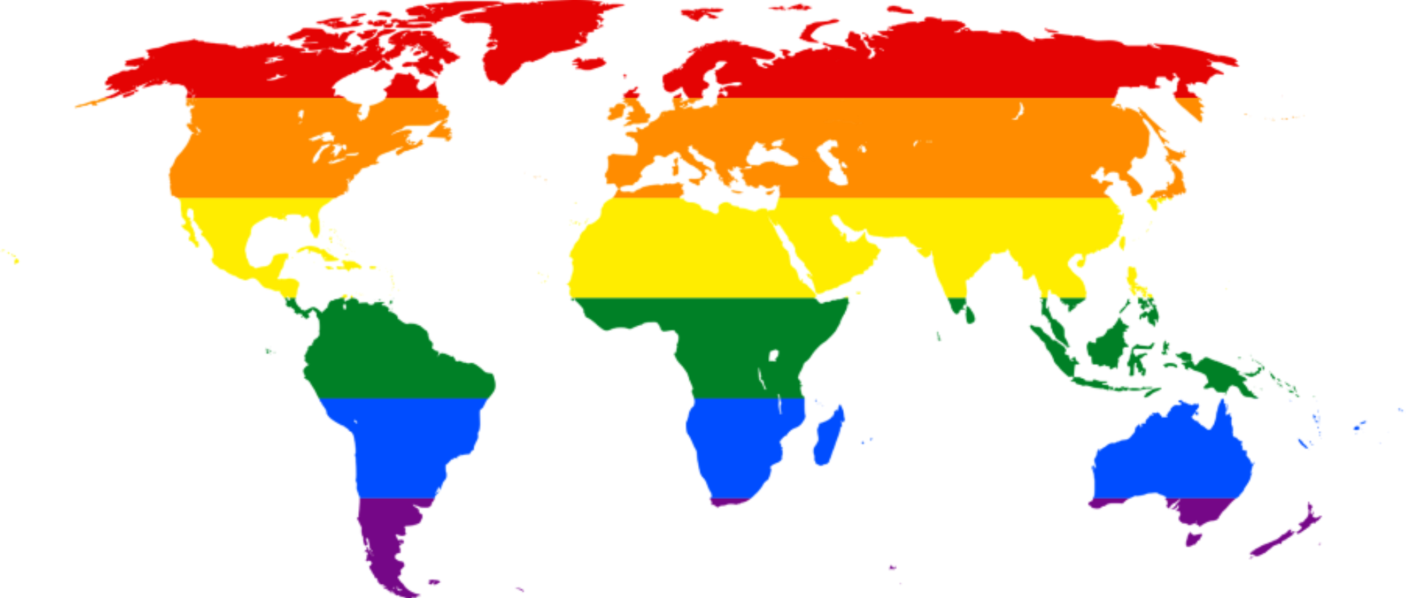 World Map with Rainbow color