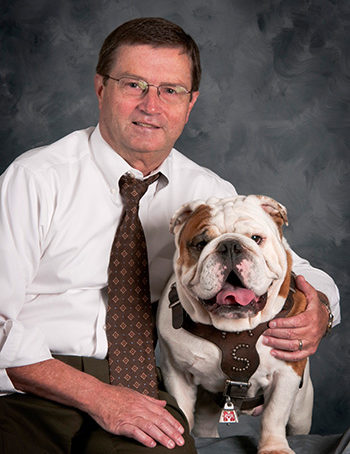 MSU Dean Kent Hoblet with Bully
