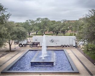 The VET trailer outside of the Memorial Student Center