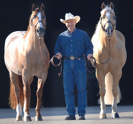 Dickson Varner with two horses