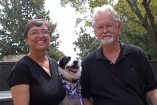 Cheryl Mellenthin and Mark Champman with a Border Collie