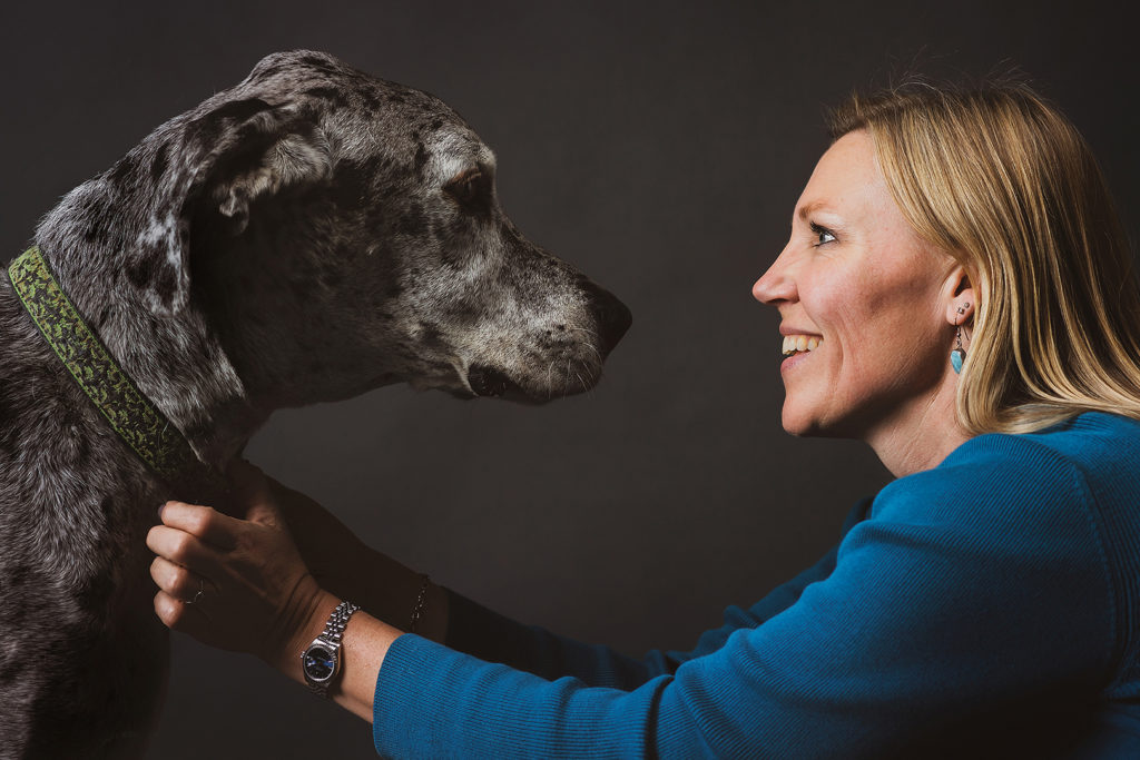 Dr. Audrey Ruple and a great dane