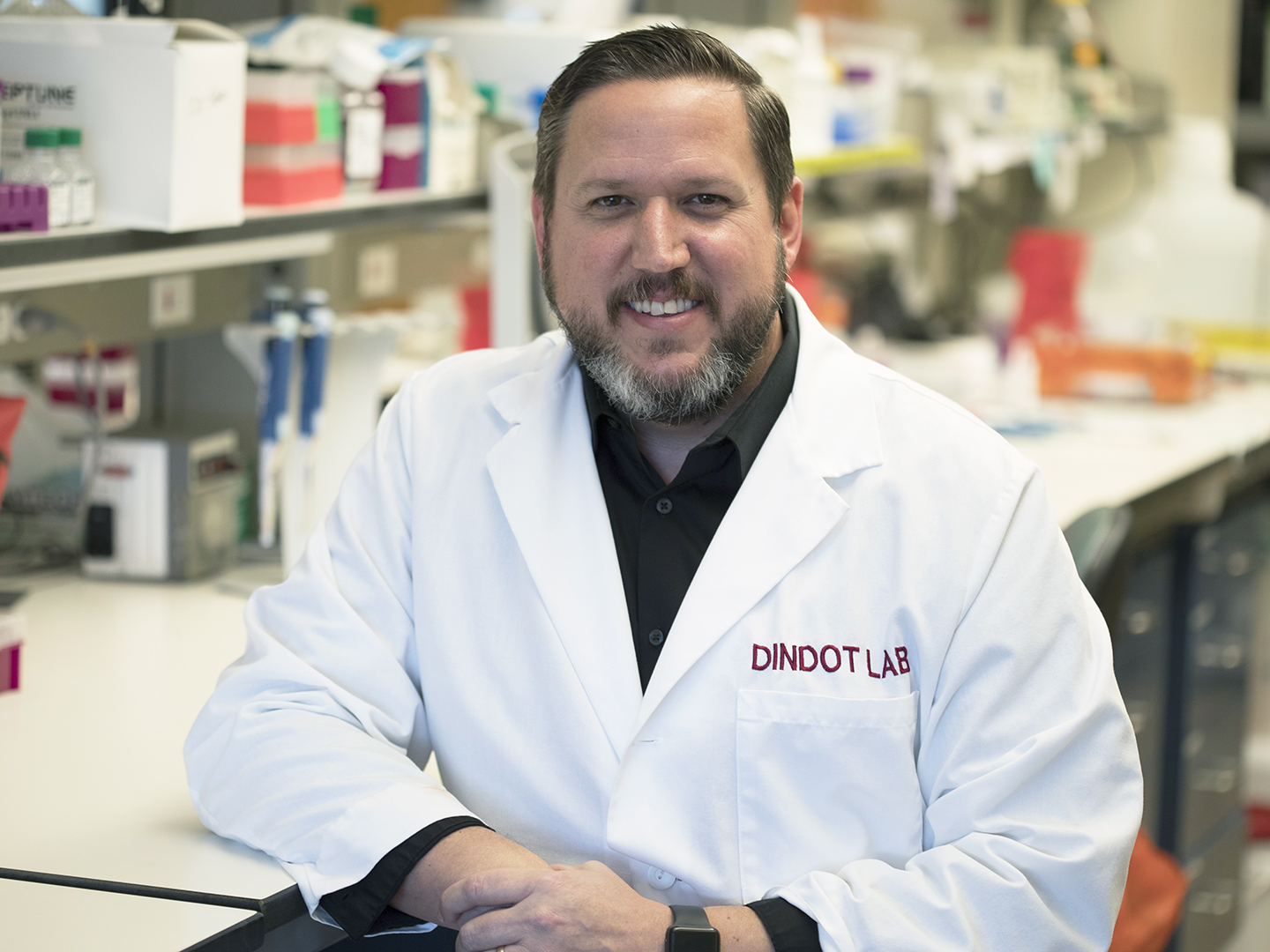 Dr. Scott Dindot in his lab