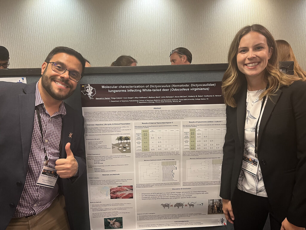 Dr. Verocai and Hannah Danks with her research poster