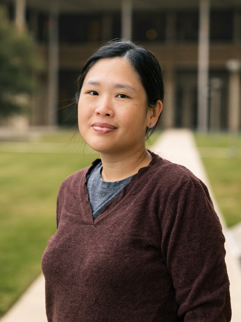Dr. Christina Chan in the VBEC courtyard