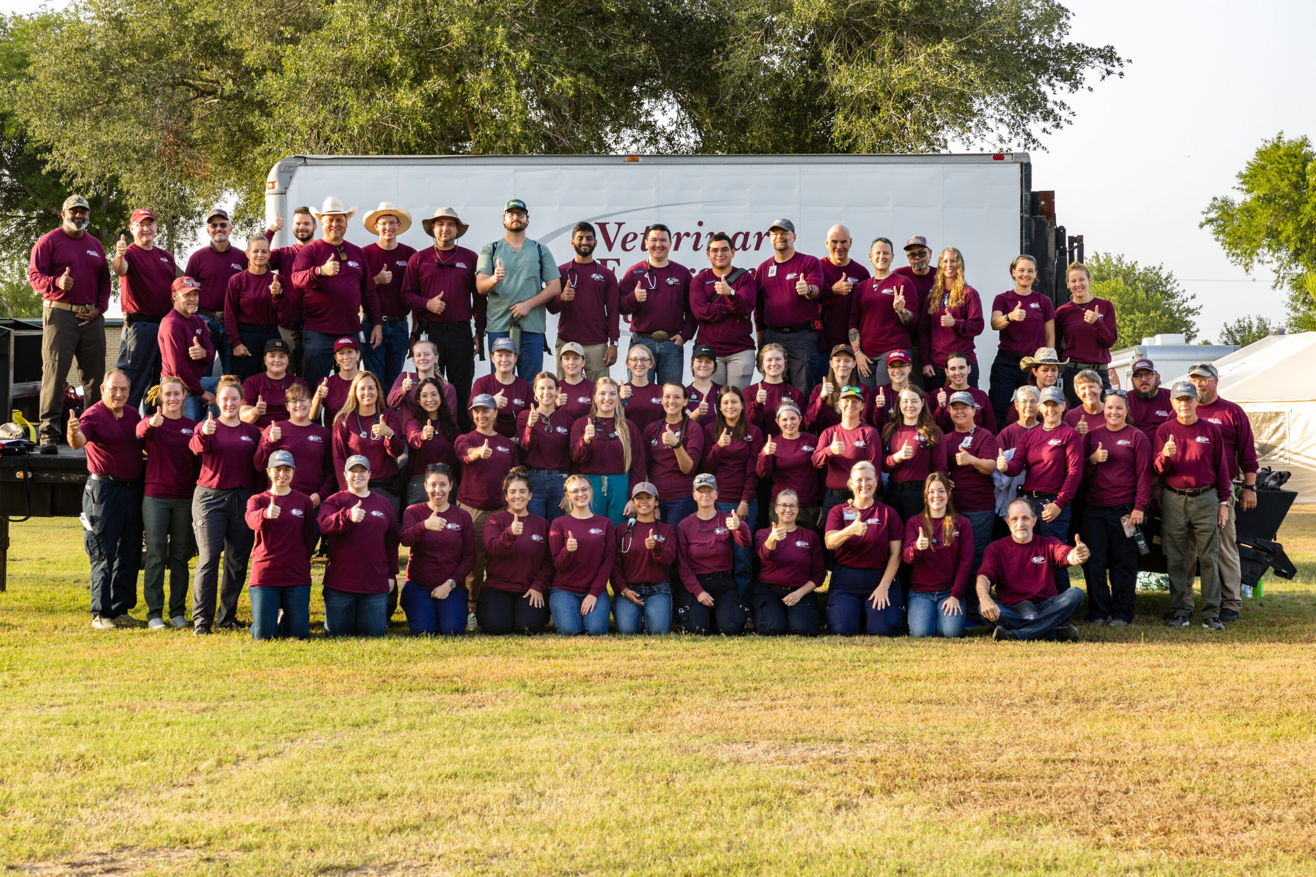 Texas A&M VET members pose for a photo at OBHP.