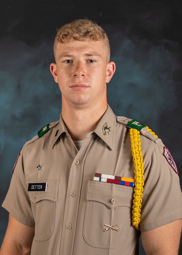 University headshot of a Texas A&M Corps of Cadets student.