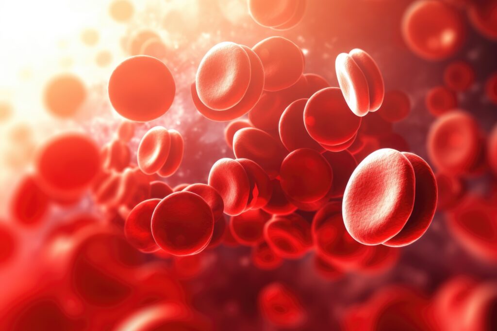 Artist depiction of red blood cells.