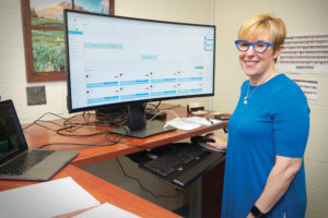 Dr. Lori Teller working with an online telehealth platform