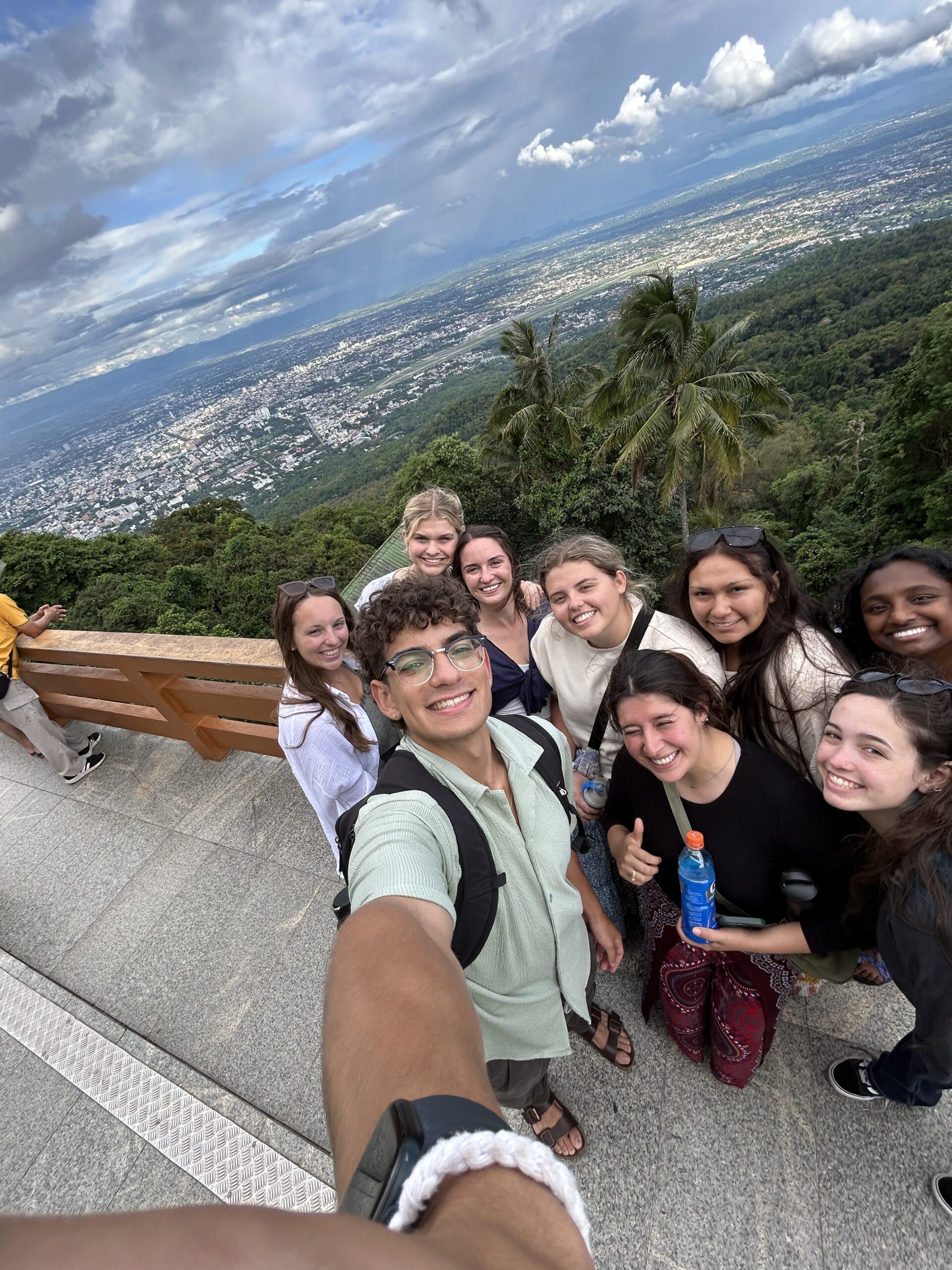 At the temple overlooking the city