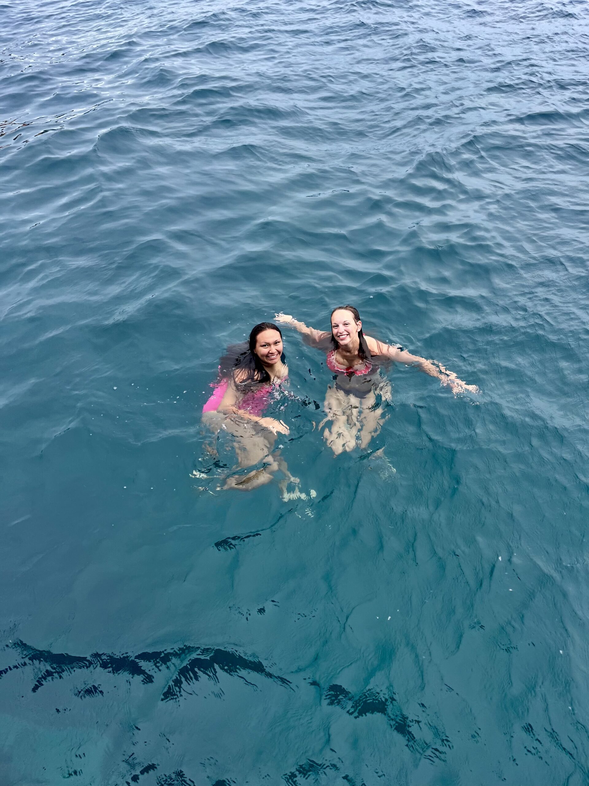 Me and my roommate Mia swimming in the ocean